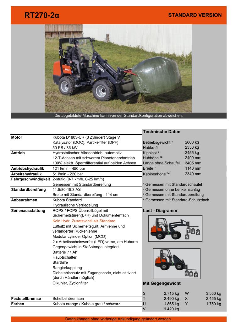 RT270-2a Kompaktlader/ Hoflader