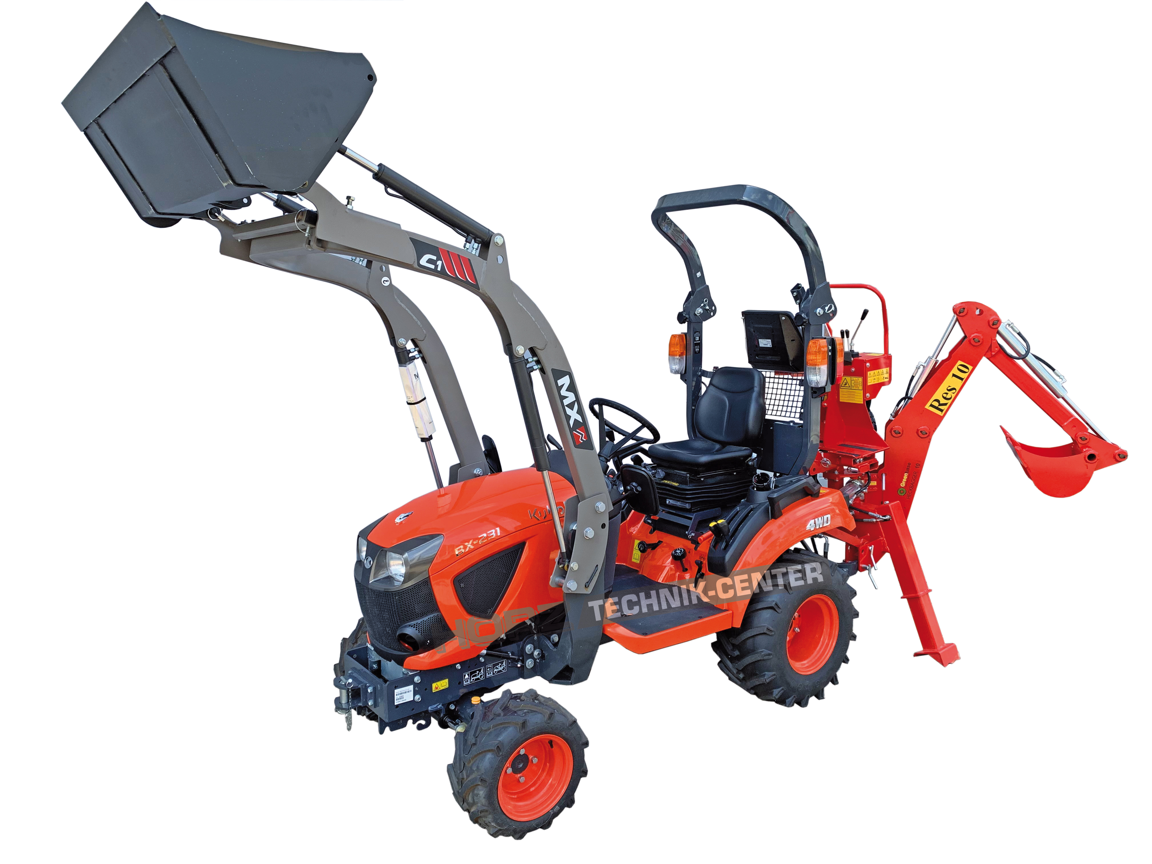 BX-231 m. Frontlader u. Heckbagger- Vorführmaschine 
