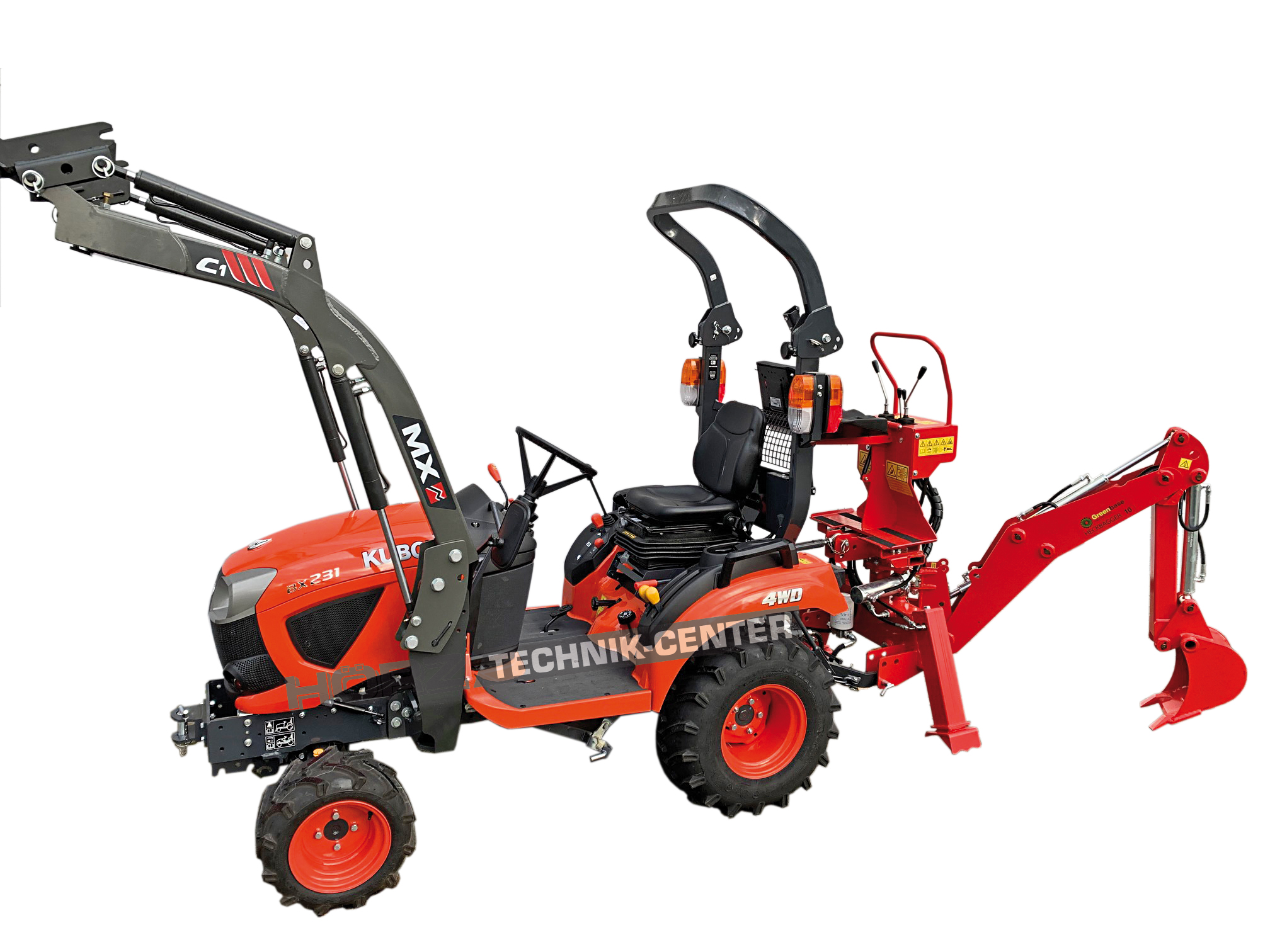 Kubota BX231 Kompakttraktor mit Frontlader und Heckbagger