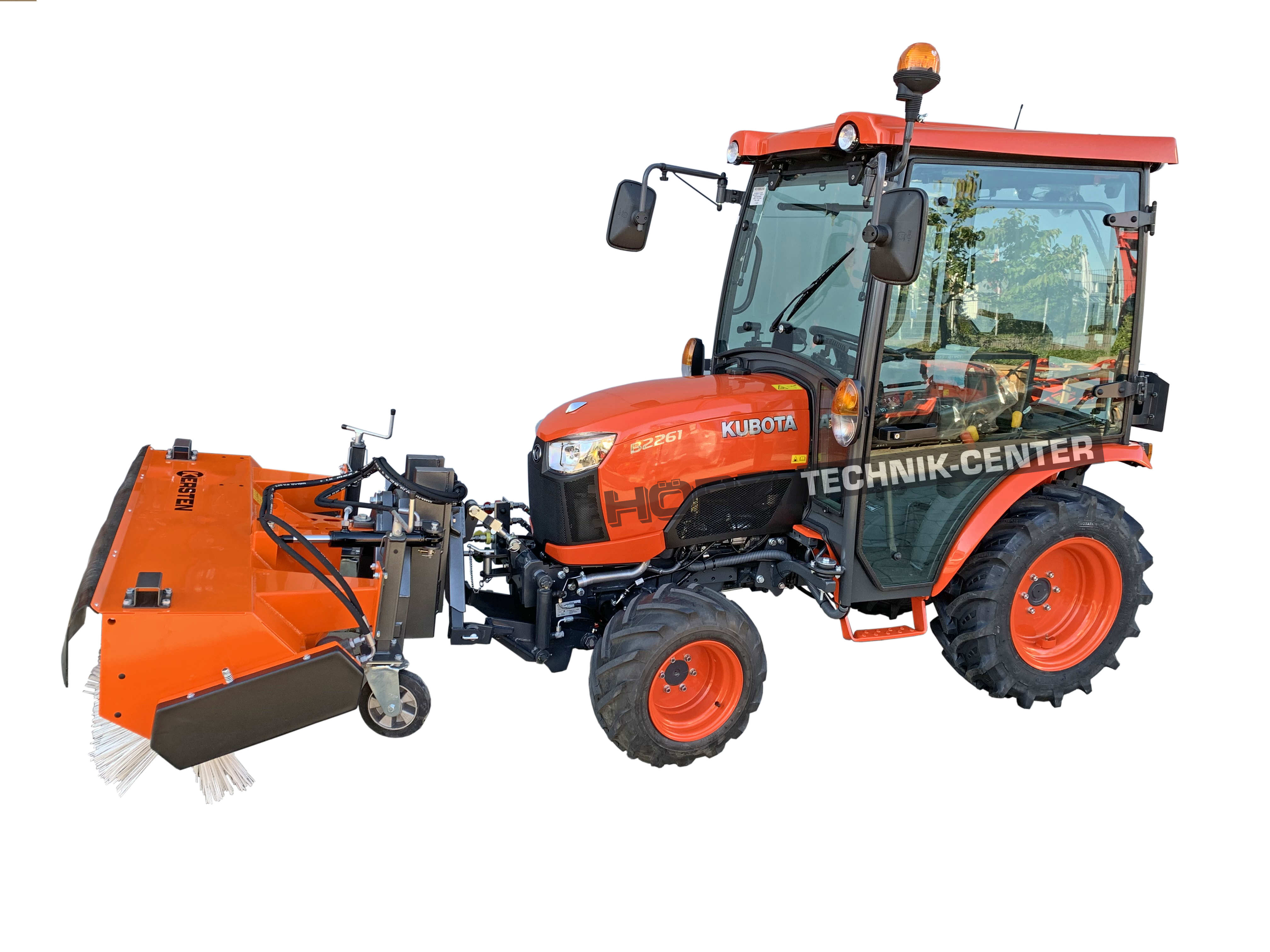 Kubota B2-261 Kompakttraktor mit Kabine und Kehrmaschine