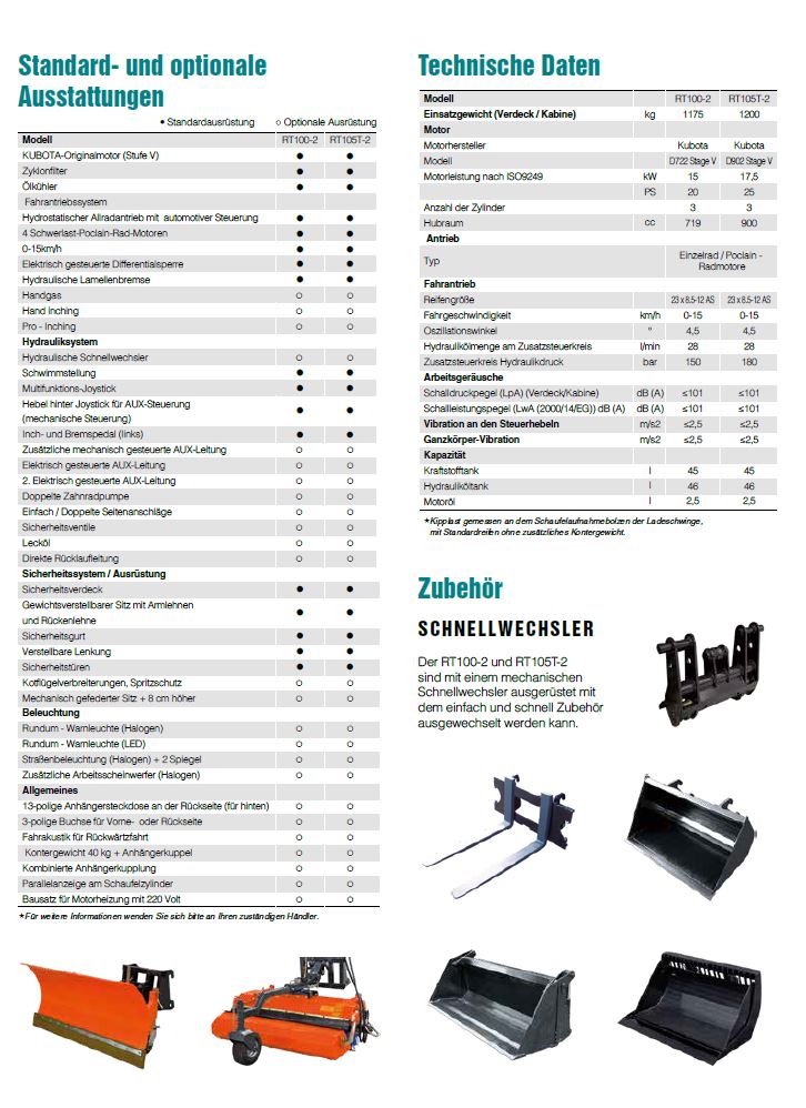 RT100-2 Kompaktlader/ Hoflader